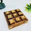 Nautical Replica Hub 5" Tic Tac Toe Game, Rustic Wooden Coffee Table Game, Wood Tic-tac-Toe Board Game with Decor, Family Games for Adult & Kids view 1