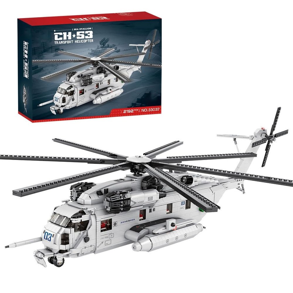 Weendiypty Military Helicopter Building Bricks Set, 1/35 CH-53E Super Stallion Helicopter Model Building Kit for Adults, CH-53E Fighter Jet Building Blocks MOC Military Helicopter Toys(2192 Pieces)
