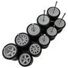 10 Set 1 64 Wheels Small and Large 1/64 Wheels and Tires Set with 5 Styles Wheels and Removable Rubber Tires Suitable for Modification of Narrow Chassis 1 64 Scale Cars (White) view 1