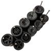 10 Set 1 64 Wheels Small and Large 1/64 Wheels and Tires Set with 5 Styles Wheels and Removable Rubber Tires Suitable for Modification of Narrow Chassis 1 64 Scale Cars (Black) view 1