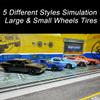 10 Set 1 64 Wheels Small and Large 1/64 Wheels and Tires Set with 5 Styles Wheels and Removable Rubber Tires Suitable for Modification of Narrow Chassis 1 64 Scale Cars (Black) view 2