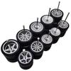 10 Set 1 64 Wheels Small and Large 1/64 Wheels and Tires Set with 5 Styles Wheels and Removable Rubber Tires Suitable for Modification of Narrow Chassis 1 64 Scale Cars (Silver) view 1