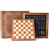 AMEROUS Wooden Chess Board Set with Pieces Storage for Adults Kids, 12.5 Inch Chess Set with Metal Pieces, Unique Chess Game for Tournament Professional Beginner view 1
