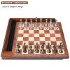 AMEROUS Wooden Chess Board Set with Pieces Storage for Adults Kids, 12.5 Inch Chess Set with Metal Pieces, Unique Chess Game for Tournament Professional Beginner view 2