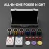 HEITOK Clay Poker Chips Set  500pcs 14g Casino Grade Poker Chips with Denominations, Aluminum Carrying Case, 2 Decks, 5 Dice, Dealer Buttons  Professional Texas Holdem Kit for Home Game Night view 2