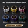 HEITOK Clay Poker Chips Set  500pcs 14g Casino Grade Poker Chips with Denominations, Aluminum Carrying Case, 2 Decks, 5 Dice, Dealer Buttons  Professional Texas Holdem Kit for Home Game Night view 3