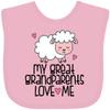 inktastic Great Grandchild Lamb Great Grandparents Love Me Baby Bib Pink 439f3 view 1