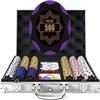 HEITOK 300-Piece Clay Poker Chips Set, 14g Heavyweight Clay Composite with Denominations - Professional Casino Grade Texas Holdem Kit with Aluminum Case Cards and Buttons for Blackjack Game Night view 1