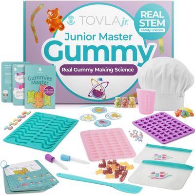 Tovla Jr. Ultimate Gummy-Making Kit for Kids Real Fun DIY Candy Kit, STEM Activity for Ages 4+, Visual Learning Gummy Molds & Tools