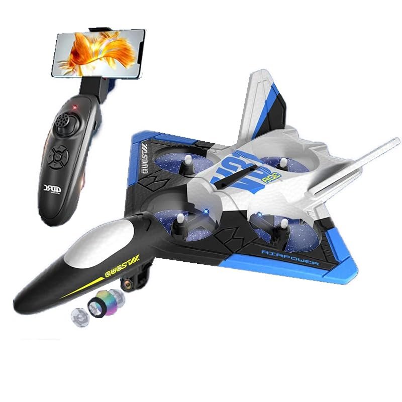 Abundifind 4K Camera Drone Fighter Jet Remote Control Airplane (Green Jet | 4K Camera)