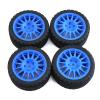 VERBANA for Tamiya TT01 TT02 1/10 RC Racing Car Tires On Road Tyre Wheel RC Car Tire Kit Replacement for Tamiya TT01 TT02 XV01 TA06 RC Car Upgrades Accessories Parts, Blue view 3