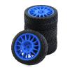VERBANA for Tamiya TT01 TT02 1/10 RC Racing Car Tires On Road Tyre Wheel RC Car Tire Kit Replacement for Tamiya TT01 TT02 XV01 TA06 RC Car Upgrades Accessories Parts, Blue view 4