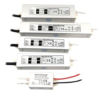 PGMTDEFXJO IP67 Waterdichte LED Driver 12W 20W 30W 40W 60W LEDs Voeding 12V Input AC100-265V Power Voor DC12V verlichting Transformator (Color : 60w, Size : 12V)
