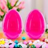 BestPysanky Set of 2 Pink Jumbo Plastic Easter Eggs Giant Fillable Large Size 10 Inches view 2