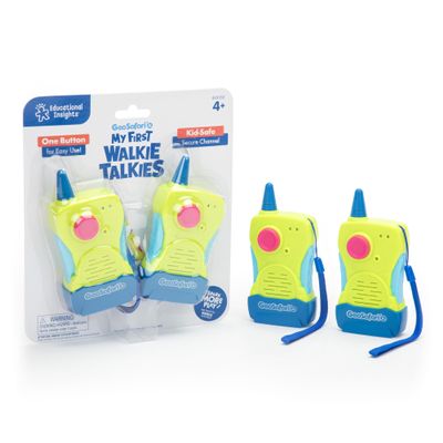 Educational Insights GeoSafari My First Walkie Talkies 2-Pack - Mini Kids Walkie Talkies, Camping Toys for Outdoor Exploration, Kid-Friendly Handheld Radios for Girls & Boys Ages 4+
