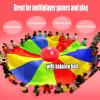 MekUk Outdoor Toys Play Rainbow Parachute with Balance Ball, Kids Adult Family Games Outdoor Party Teamwork Games Parachute for Kindergarten Outdoors (Size : 3m/9.84ft) view 2