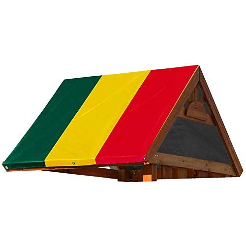 Pasuihcay 52 inch x 90 inch Swing Set Replacement Tarp for Play Set Outdoor, Multi-Color, Green & Yellow & Red