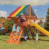 Pasuihcay 52 inch x 90 inch Swing Set Replacement Tarp for Play Set Outdoor, Multi-Color, Green & Yellow & Red view 2