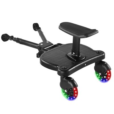 2024 New-Universal Stroller Board with Detachable Seat, 2in1 Sit and Stand Stroller Glider Board for Most Strollers, Holds Children Up to 55 LBs Stroller Standing Board (Multi-Coloured)