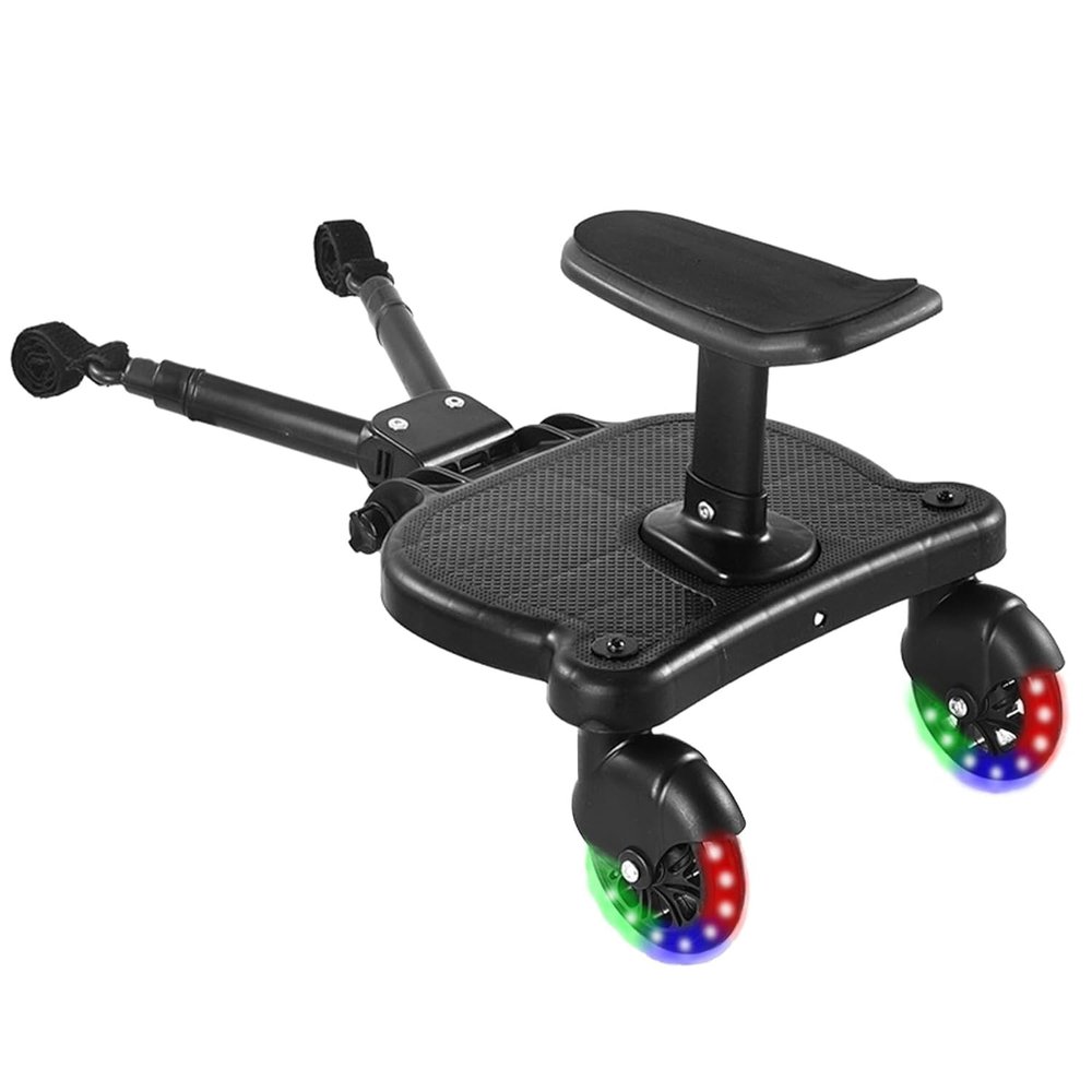 2024 New-Universal Stroller Board with Detachable Seat, 2in1 Sit and Stand Stroller Glider Board for Most Strollers, Holds Children Up to 55 LBs Stroller Standing Board (Multi-Coloured)