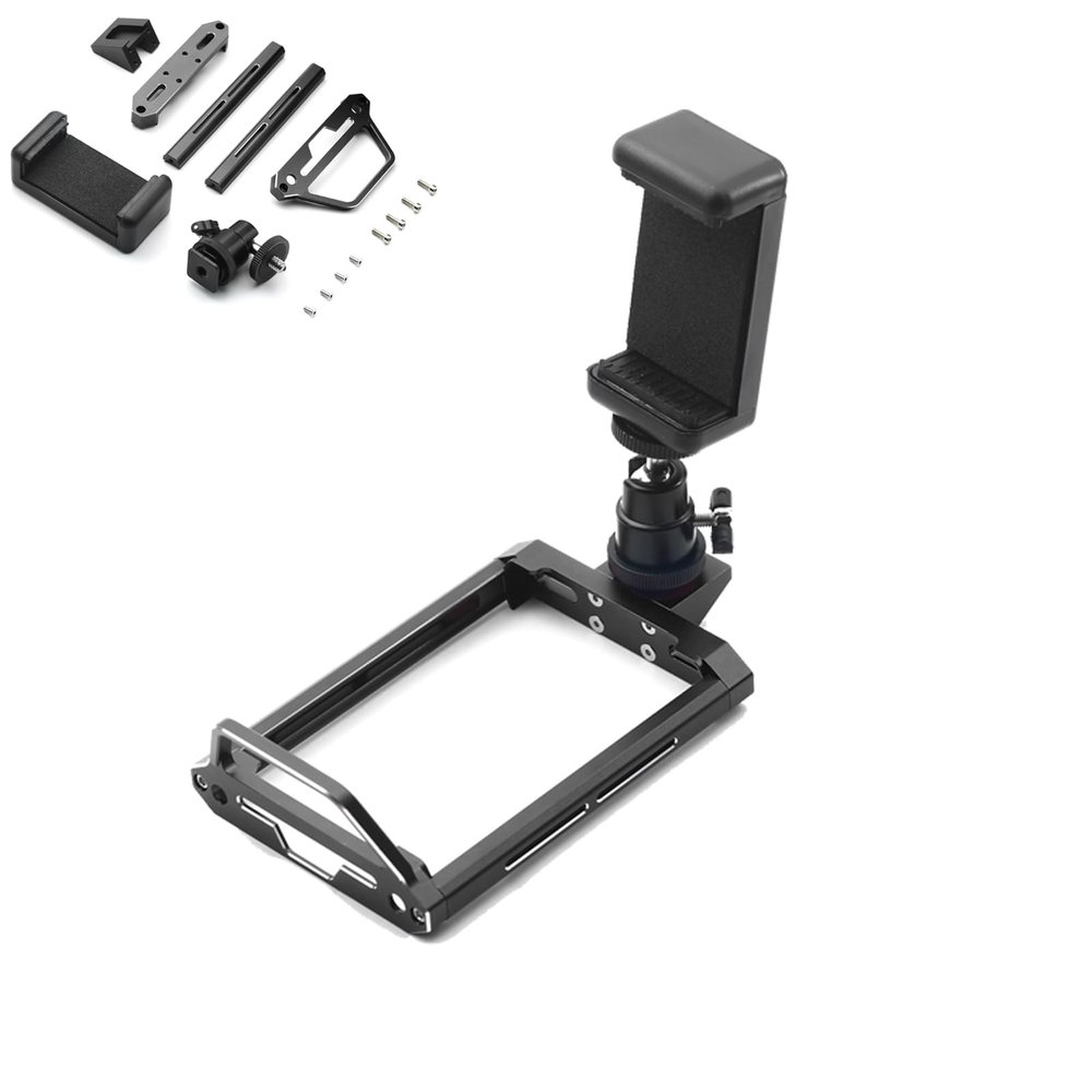 JOYSOG Metal Transmitter Protector Frame for Flysky Noble NB4 / NB4 Pro/NB4+ Remote Control Protector Frame Support with Extended adapter Update Parts (Black)