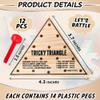 12 Pack - Wooden Triangle Peg Board Game - Retro Mini Travel Game view 3