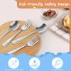AUOIKK 10-Piece Toddler Flatware, Kids Utensils Stainless Steel Cutlery Set, Children Safe Spoons and Forks with Ergonomic Handle, Easy to use and Dishwasher Safe (Crocodile and Bear) view 3