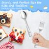 AUOIKK 10-Piece Toddler Flatware, Kids Utensils Stainless Steel Cutlery Set, Children Safe Spoons and Forks with Ergonomic Handle, Easy to use and Dishwasher Safe (Crocodile and Bear) view 4