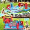 Whubefy 14.3x14.3Ft Inflatable Bounce House, Obstacle Course Bounce Houses with Water Slide, Obstacles Tunnel, Boxing Area, Multi Ball Pit Pools, Blow up Bouncy House for Kids Indoor Outdoor Backyard view 2