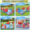 Whubefy 14.3x14.3Ft Inflatable Bounce House, Obstacle Course Bounce Houses with Water Slide, Obstacles Tunnel, Boxing Area, Multi Ball Pit Pools, Blow up Bouncy House for Kids Indoor Outdoor Backyard view 4
