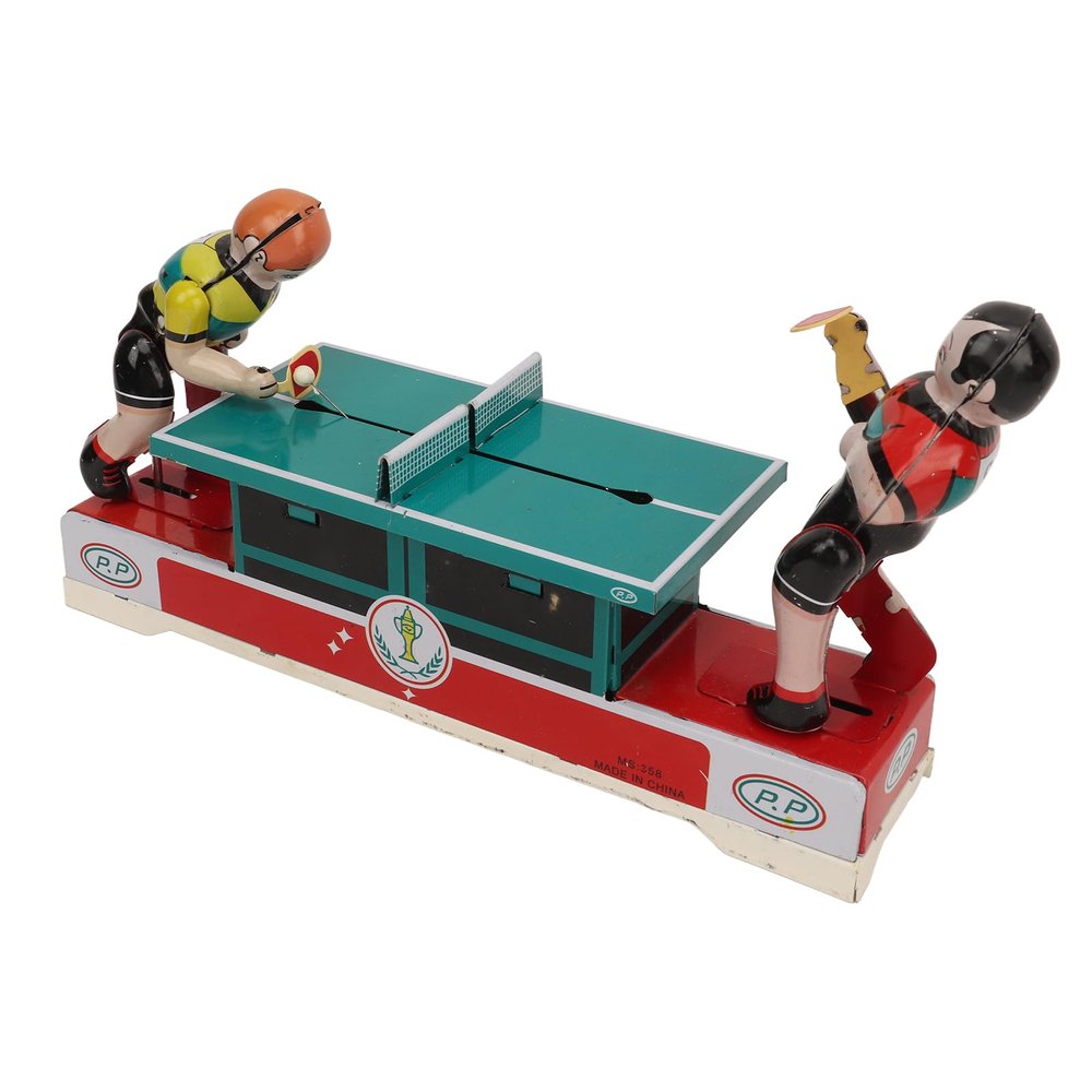 HOHXFYP Clockwork Toys Table Tennis Player Model, Vintage Player Wind Up Toys, Metal SpLoop Nostalgia Collectible Toys for Birthdays, Parties, Holidays