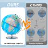BSHAPPLUS 13" World Globe for Kids, Classroom Globe for Education & Decoration with Stable Heavy Metal Base, HD Waterproof Printed & Rewritable Surface view 2
