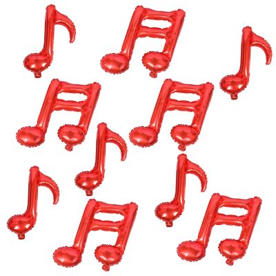 10PCS Music Note Balloons 16 Inch Music Themed Party Supplies Foil Aluminum Balloon Baby Shower Music Party Wedding Birthday Party Decoration Supplies(Red)