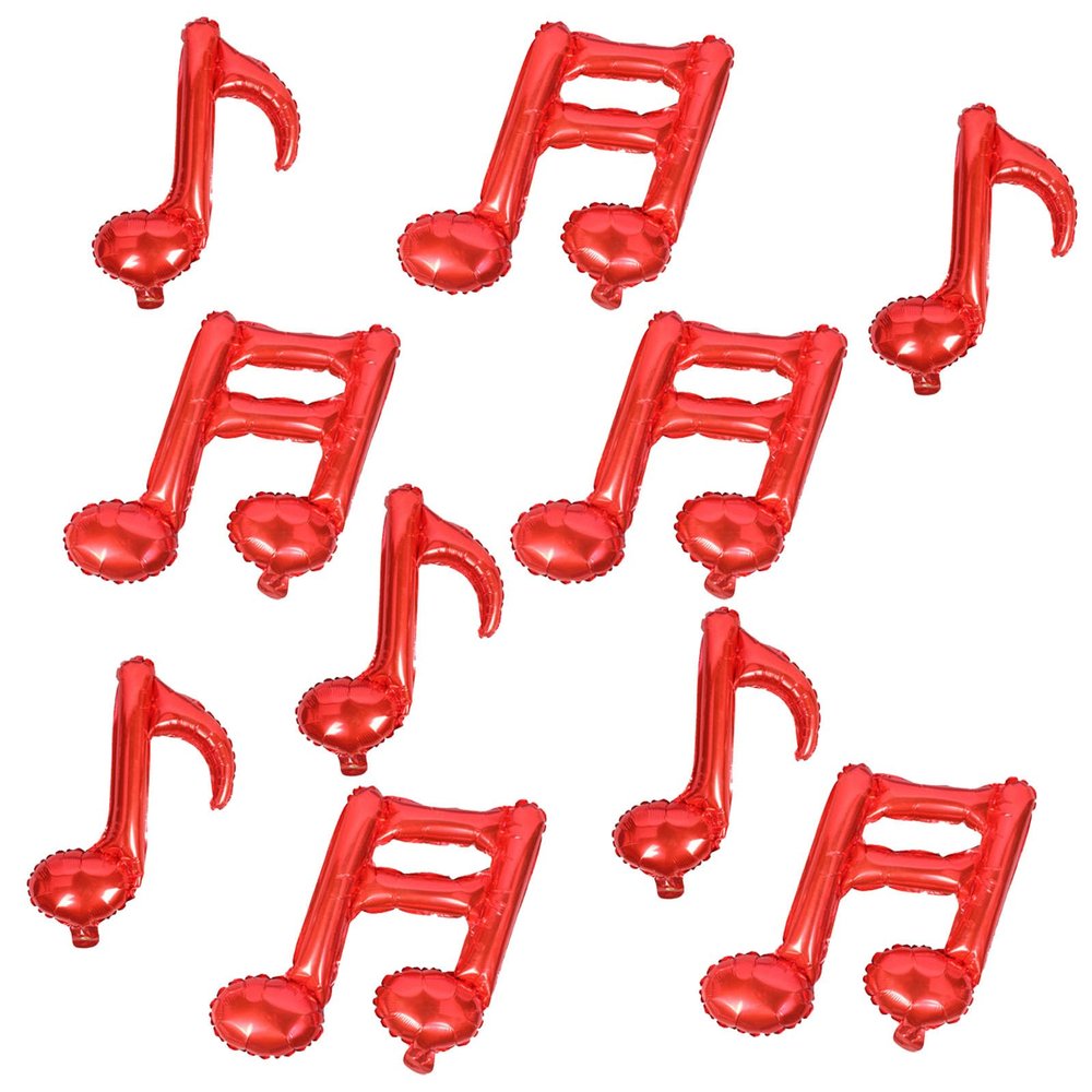 10PCS Music Note Balloons 16 Inch Music Themed Party Supplies Foil Aluminum Balloon Baby Shower Music Party Wedding Birthday Party Decoration Supplies(Red)