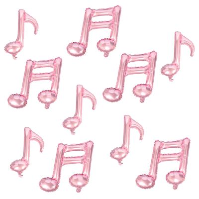 10PCS Music Note Balloons 16 Inch Music Themed Party Supplies Foil Aluminum Balloon Baby Shower Music Party Wedding Birthday Party Decoration Supplies(Pink)
