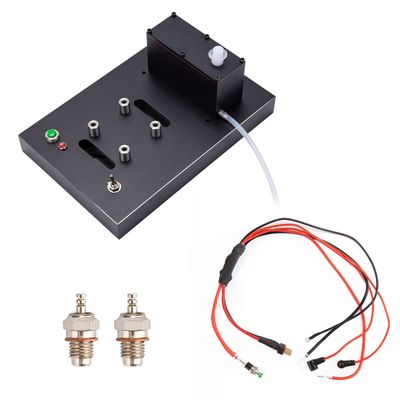 Mini Metal Engine Model Accessories, SEMTO ST-NF2 L2 Nitro Engine Model Metal Base + Fuel Tank + Fuel Pipe + Start Ignition Set