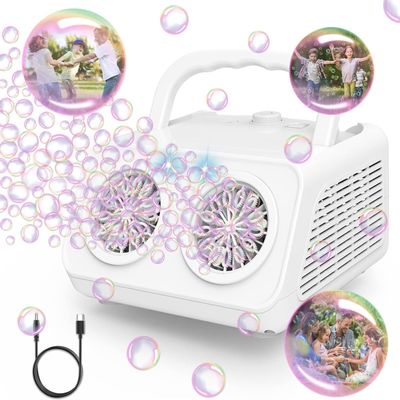 Bubble Machine,PANACARE Portable Automatic Bubble Blower.20000+ Bubbles per mins.Bubble Maker for Parties.Best Gifts for Kids and Toys for Pets.