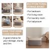 OIAHOMY Large Blanket Basket, 65L Cotton Rope Woven Laundry Basket, Toy Bin for Baby Room, Container for Blanket Storage in Living Room, 20''16''12'', Grey & White view 4