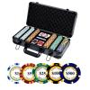 JIESITE 14g Clay Poker Chips Set 300 Pcs Poker Chips 39mm with High-end Aluminum Carrying Case/2 Decks of Plastic Playing Cards/Dealer Button for Poker Games Blackjack Texas Hold'em view 1