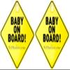 Little Chicks Baby on Board Car Sign Decal - Weather Resistant. Child Safety Awareness Warning Sticker with Suction Cups - Bright Yellow Color - Model CK094 (Pack of 2) view 1