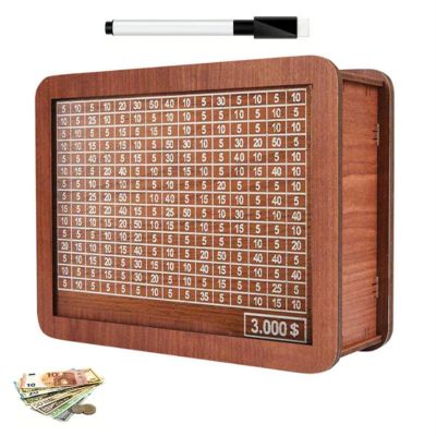 Cash Vault Wooden Savings Box, Oversize Wooden Cash Money Saving Box,Adults Money Box with Counter,Wooden Saving Money Piggy Ban, Money Box for Cash Saving (Color : $3000)