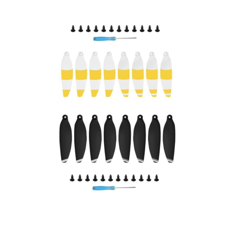 16PCS Replacement Propeller/Fit for Mavic Mini Drone 4726 Light Weight Props Blade Wing Fans Accessories Spare Parts Screw Kits (Color : 8 Silver 8 Yellow)