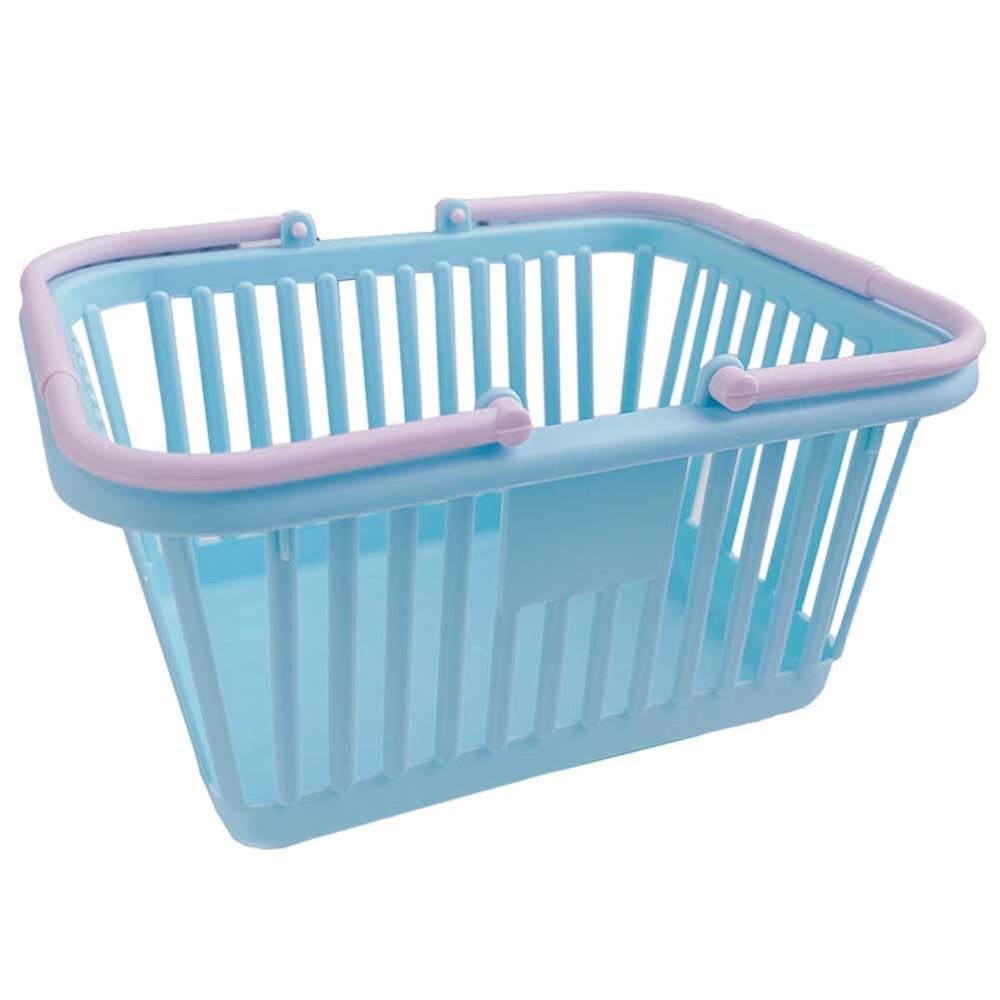 Teensery Mini Plastic Basket Small Shopping Basket Classroom Storage Basket Desk Organizer with Handles for Home School Office Classroom Bedroom Bathroom, 1 Piece