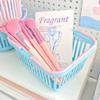 Teensery Mini Plastic Basket Small Shopping Basket Classroom Storage Basket Desk Organizer with Handles for Home School Office Classroom Bedroom Bathroom, 1 Piece view 2