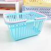 Teensery Mini Plastic Basket Small Shopping Basket Classroom Storage Basket Desk Organizer with Handles for Home School Office Classroom Bedroom Bathroom, 1 Piece view 3
