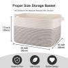 OIAHOMY Large Blanket Basket, 65L Cotton Rope Woven Laundry Basket, Toy Bin for Baby Room, Container for Blanket Storage in Living Room, 20''16''12'', Black & White view 3