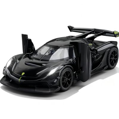ERBADIHAGO Kids Toy Jesko Model Car 1/32 Die-cast Pull Back Collect Model with Sound and Light Toy Vehicle for 3+Year Old Boys Festival Gift(Black)