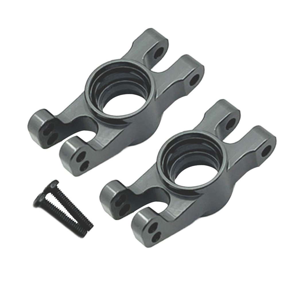 Luwecf 2 Pieces 1:14 Aluminum Alloy Rear Cup RC Car Steering Assembly Chassis Kits 1/14 RC Car Replacement Parts for RC Car Vehicle, Gray