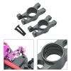 Luwecf 2 Pieces 1:14 Aluminum Alloy Rear Cup RC Car Steering Assembly Chassis Kits 1/14 RC Car Replacement Parts for RC Car Vehicle, Gray view 4