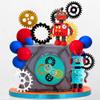 JeVenis Luxury Robot Cake Topper Robot Party Decorations Science Cake Topper For Birthday Party Robot Party Supplies Favors view 2